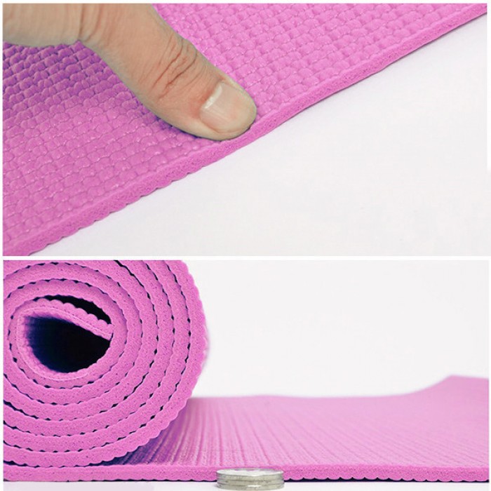 Коврик для йоги и фитнеса 6 мм EasyFit ПВХ (PVC) Розовый