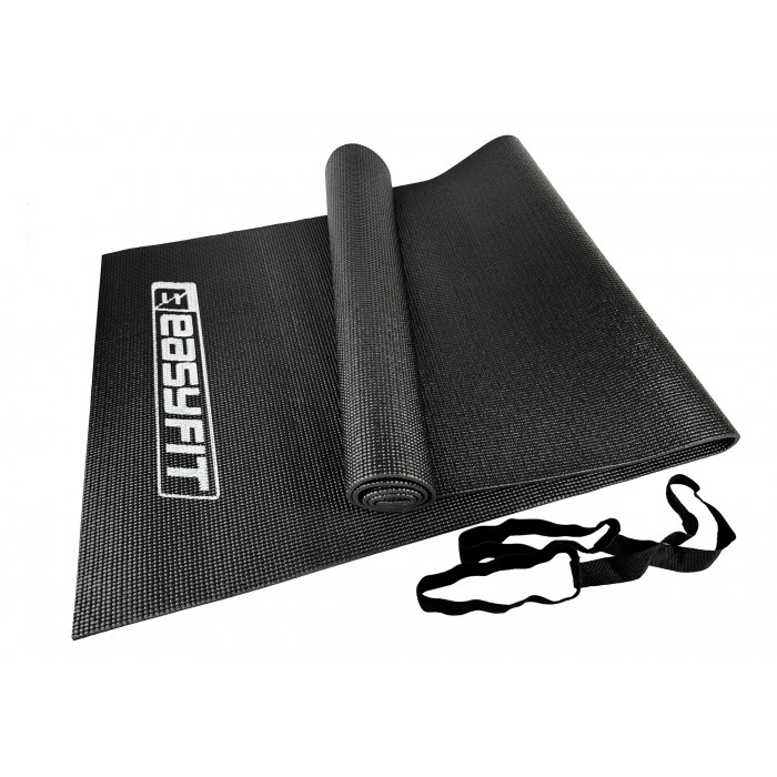 Коврик для йоги и фитнеса 6 мм EasyFit ПВХ (PVC) Черный