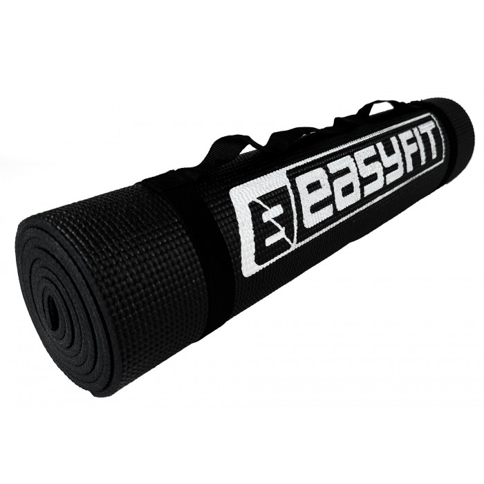 Коврик для йоги и фитнеса 6 мм EasyFit ПВХ (PVC) Черный