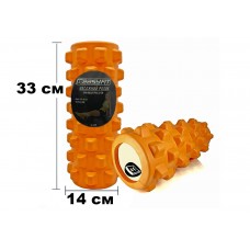 Массажный ролик EasyFit Grid Roller PRO 33 см Оранжевый