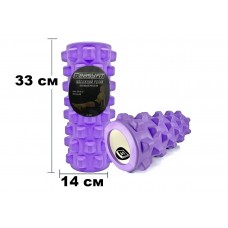 Масажний ролик EasyFit Grid Roller PRO 33 см Фіолетовий