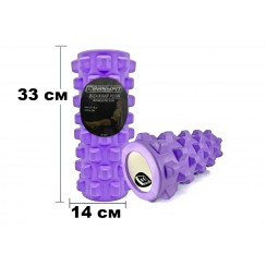 Массажный ролик EasyFit Grid Roller PRO 33 см Фиолетовый