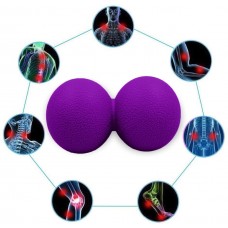 Массажный мячик EasyFit TPR двойной 12х6 см фиолетовый