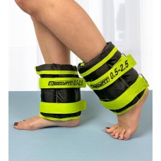 Утяжелители для ног и рук EasyFit наборные черно-зеленые 0,5-2,5 кг (пара)