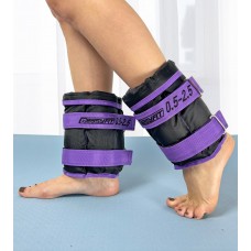 Утяжелители для ног и рук EasyFit наборные черно-фиолетовые 0,5-2,5 кг (пара)