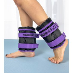 Утяжелители для ног и рук EasyFit наборные черно-фиолетовые 0,5-2,5 кг (пара)