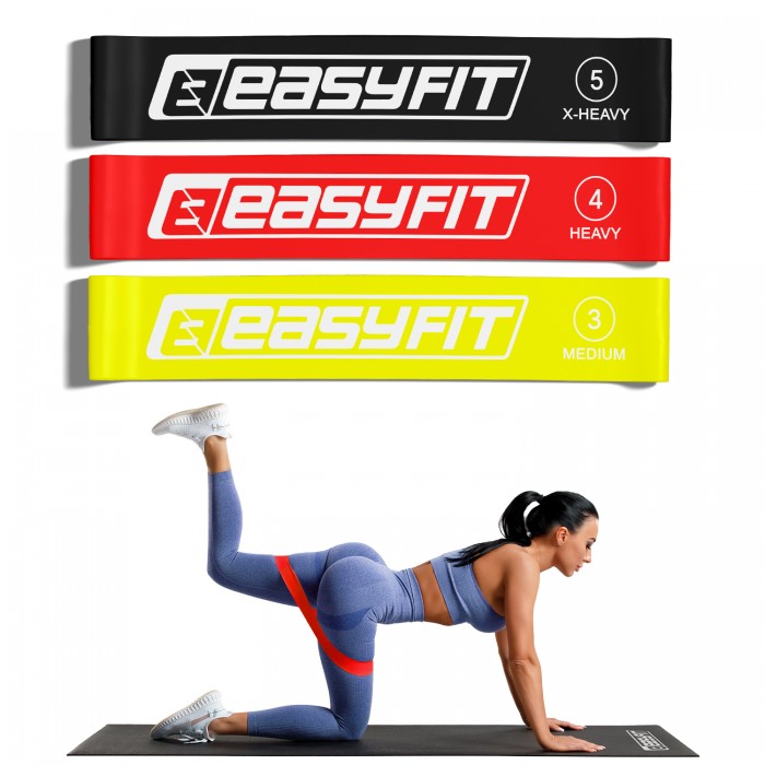 Резинки для фитнеса EasyFit набор 3 шт 10-20 кг