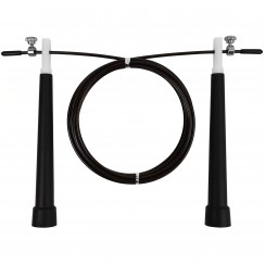Скоростная скакалка EasyFit Speed Cable Rope 3 м со стальным тросом черная