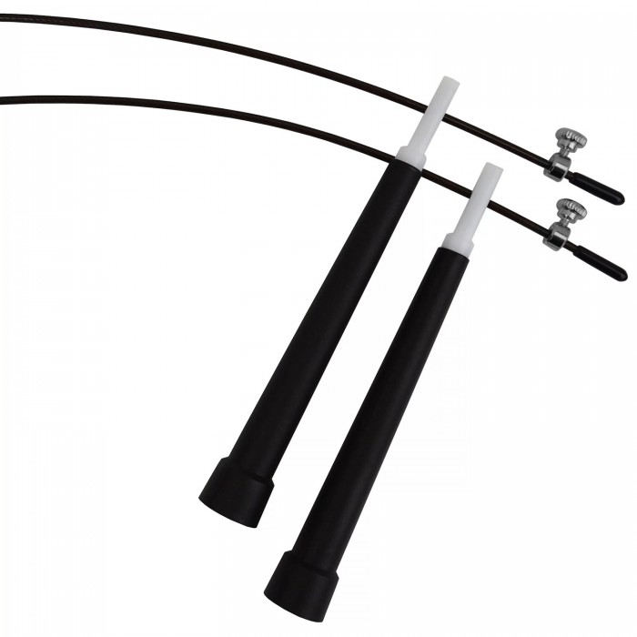 Швидкісна скакалка EasyFit Speed Cable Rope 3 м зі стальним тросом чорна