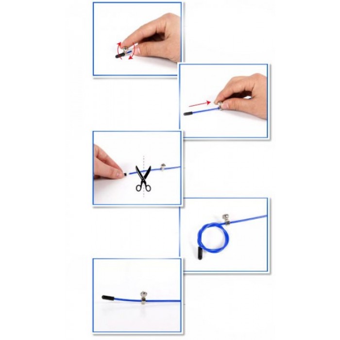 Швидкісна скакалка EasyFit Speed Cable Rope 3 м зі стальним тросом синя