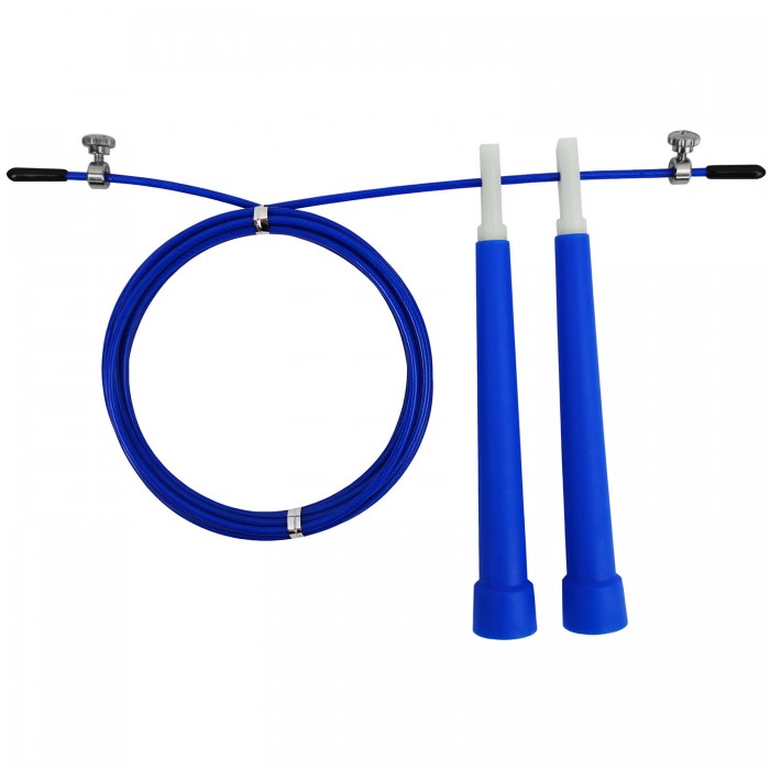 Швидкісна скакалка EasyFit Speed Cable Rope 3 м зі стальним тросом синя