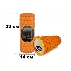 Массажный ролик EasyFit Grid Roller 33 см v.1.1 Оранжевый