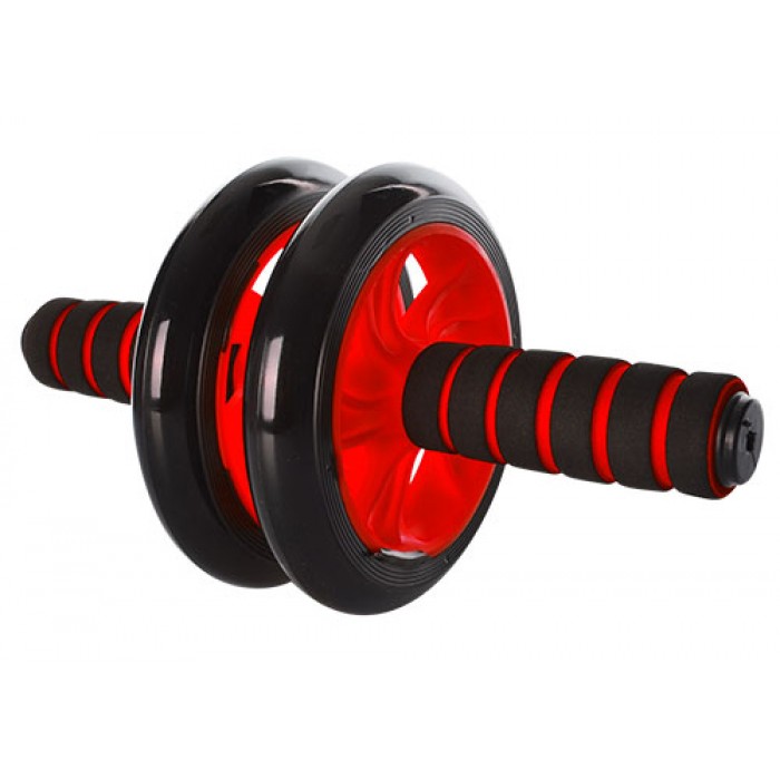 Ролик для пресса двойной EasyFit с ковриком Красный