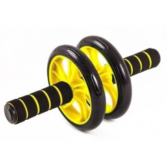 Ролик для пресса двойной EasyFit с ковриком Желтый