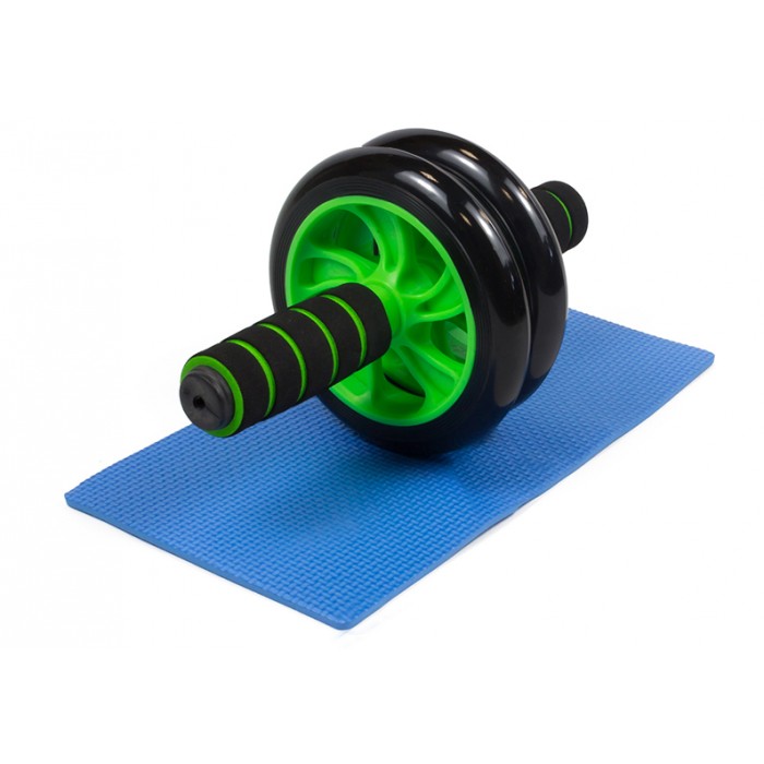 Ролик для пресса двойной EasyFit с ковриком Зеленый