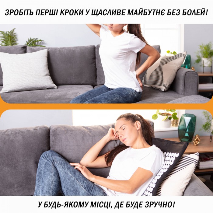 Массажный коврик Easyfit с подушкой (аппликатор Кузнецова) Фиолетовый