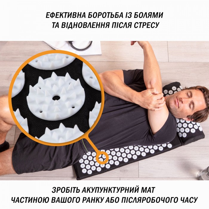 Массажный коврик Easyfit с подушкой (аппликатор Кузнецова) Фиолетовый