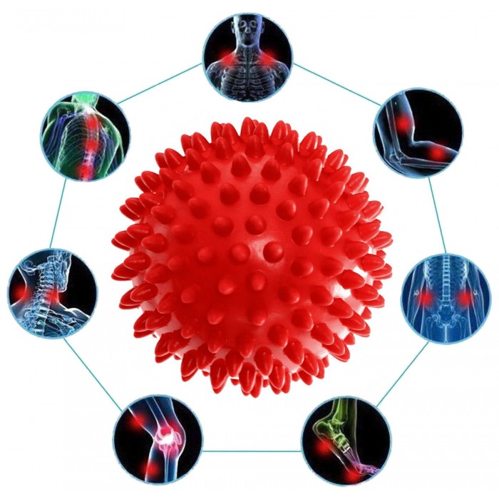 Масажний м'ячик EasyFit PVC 7.5 см м'який (надувний) червоний