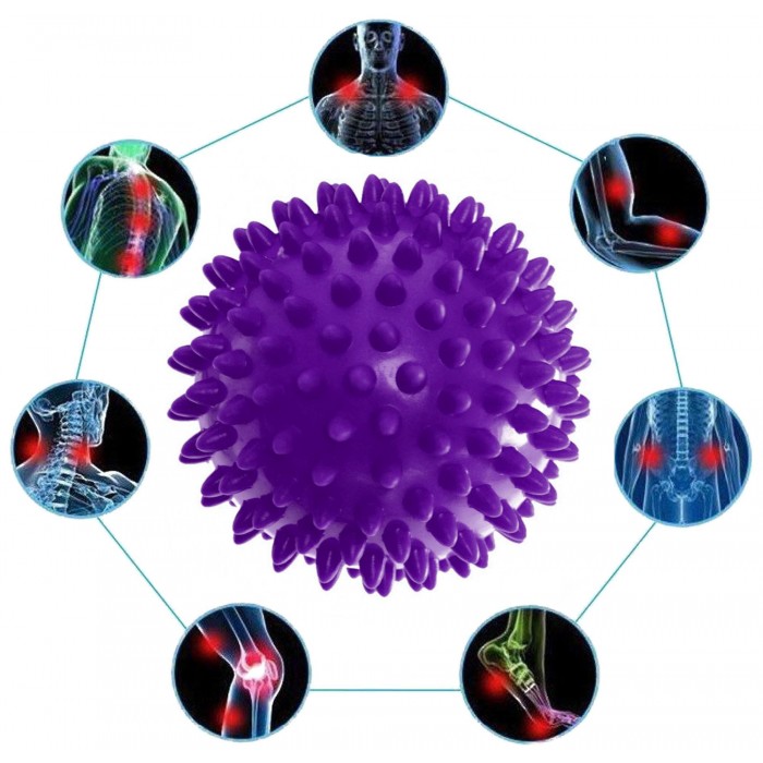 Масажний м'ячик EasyFit PVC 7.5 см м'який (надувний) фіолетовий