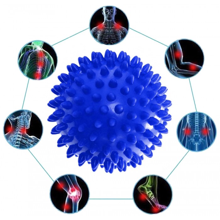 Массажный мячик EasyFit PVC 7.5 см мягкий (надувной) синий