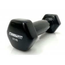Гантель для фитнеса 0.5 кг 1шт EasyFit с виниловым покрытием черная