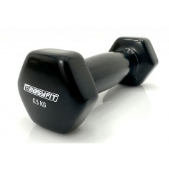 Гантель для фитнеса 0.5 кг 1шт EasyFit с виниловым покрытием черная
