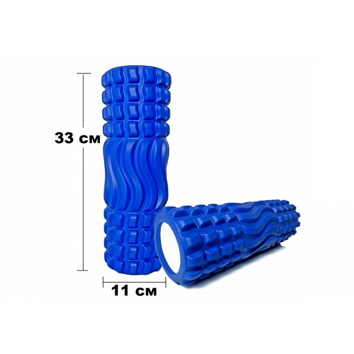 Массажный ролик EasyFit Wavyspines 33 см Синий
