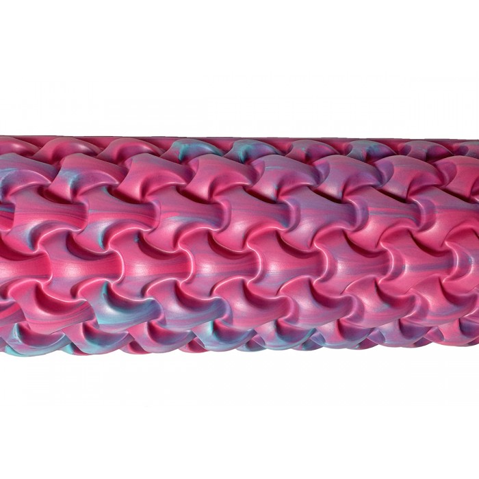 Массажный ролик EasyFit Plexus 45 см Розовый-голубой
