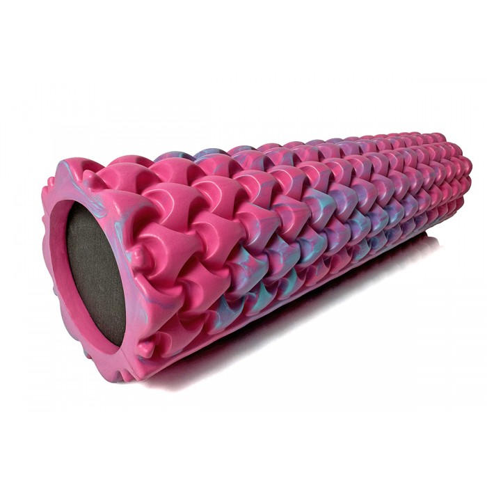 Массажный ролик EasyFit Plexus 45 см Розовый-голубой