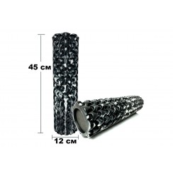 Массажный ролик EasyFit Plexus 45 см Черный-белый