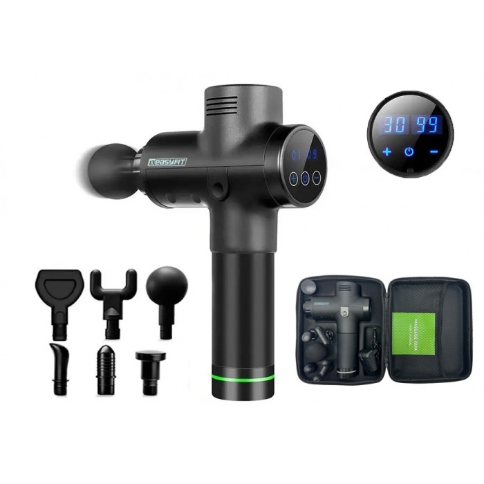 Перкуссионный массажер EasyFit Percussio (Массажный пистолет для тела с 6 насадками)