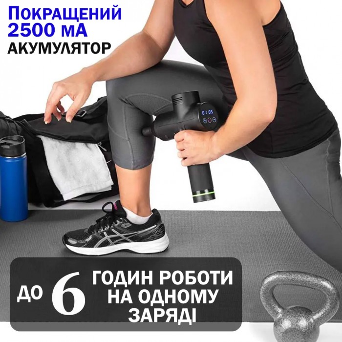 Перкуссионный массажер EasyFit Percussio (Массажный пистолет для тела с 6 насадками)