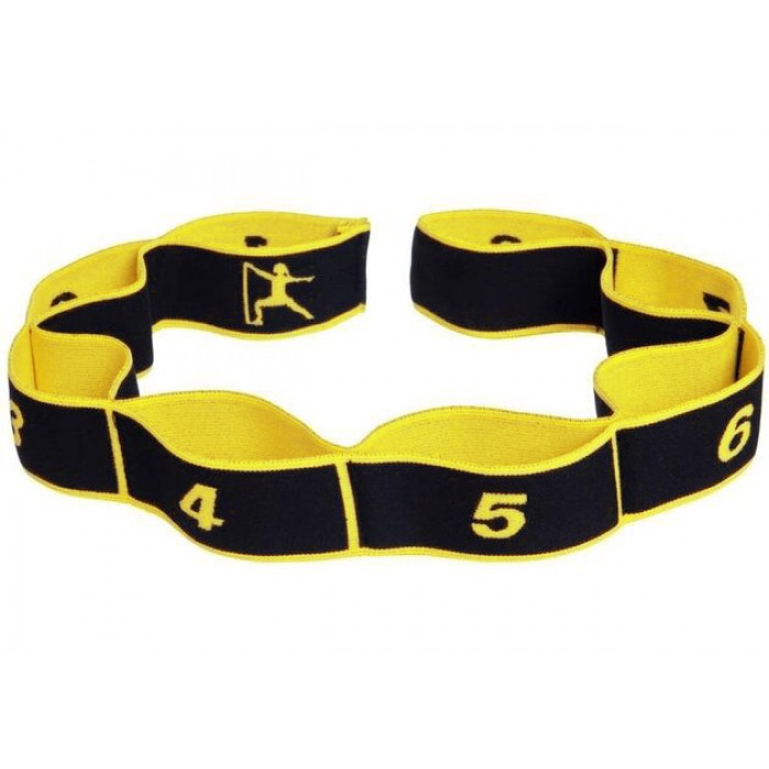 Эспандер ленточный EasyFit с петлями для тренировок желтый (MEDIUM)