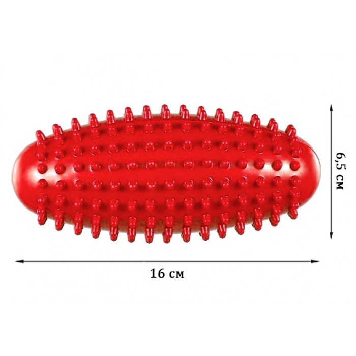 Масажный мяч огурец 16 x 6,5 см Almond EasyFit овальный з шипами красный