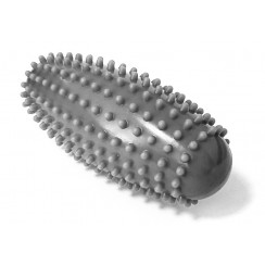 Масажный мяч огурец 16 x 6,5 см Almond EasyFit овальный з шипами серый