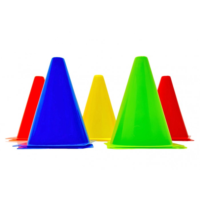 Конусы-фишки спортивные EasyFit 17 см (набор 10 штук) разноцветные