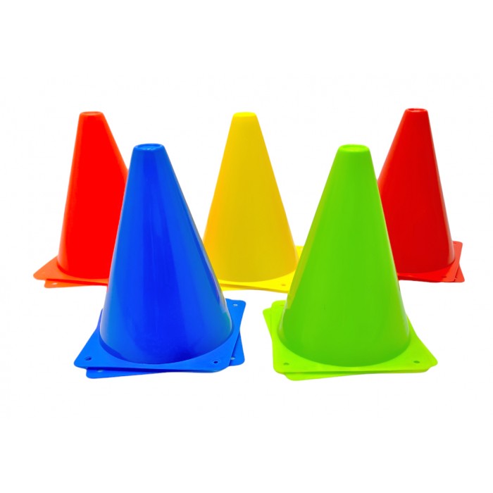 Конусы-фишки спортивные EasyFit 17 см (набор 10 штук) разноцветные