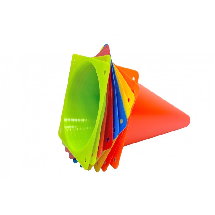 Конусы-фишки спортивные EasyFit 17 см (набор 10 штук) разноцветные