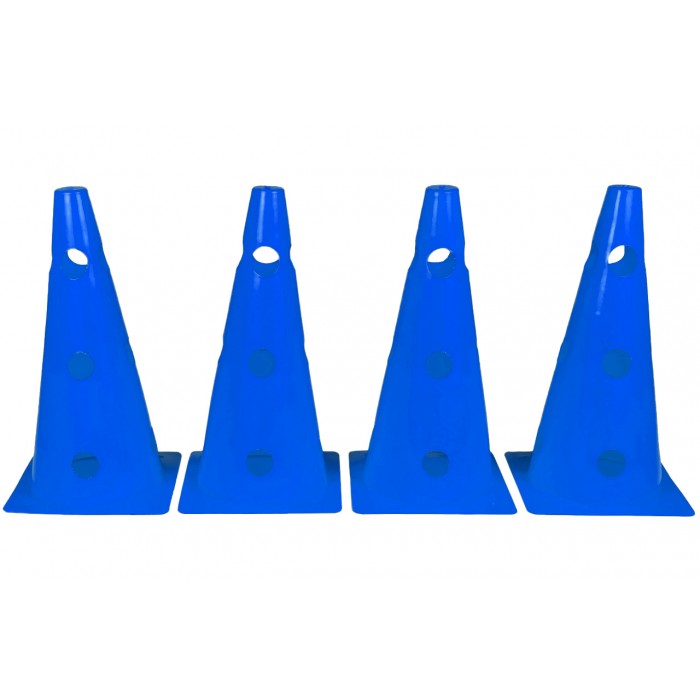 Конусы-фишки спортивные EasyFit 31 см (набор 4 штуки) синие