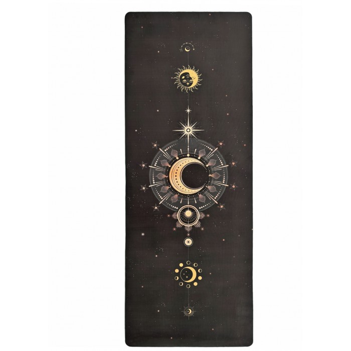 Килимок для йоги EasyFit BlackMoon 183 x 61 x 0.3 см (замша-каучук) чорний