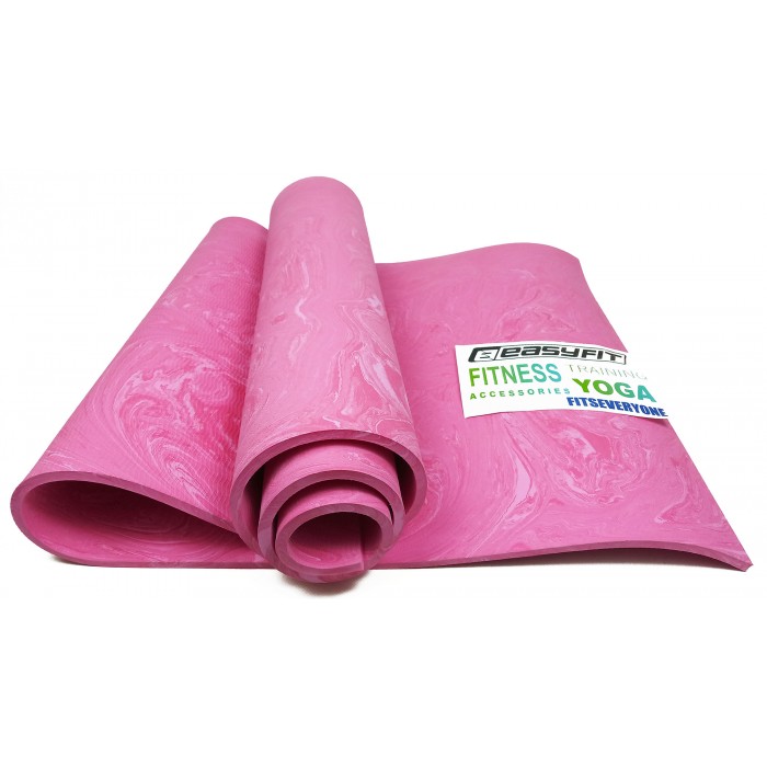 Коврик для йоги и фитнеса EasyFit PER Premium Mat 8 мм + Чехол розовый