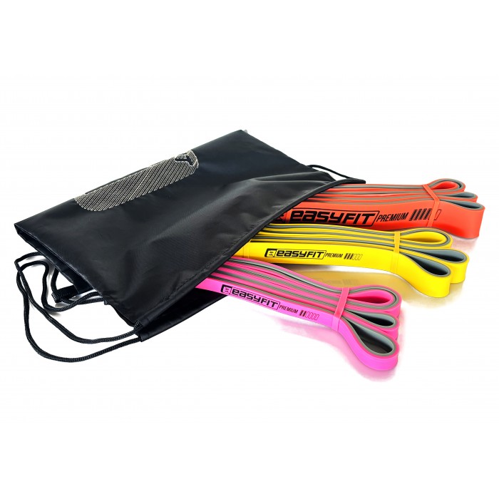 Набор двухслойных резинок для подтягиваний EasyFit Premium 7-45 кг (3 шт)