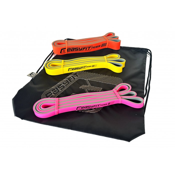 Набор двухслойных резинок для подтягиваний EasyFit Premium 7-45 кг (3 шт)