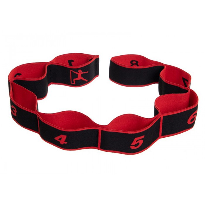 Эспандер ленточный EasyFit с петлями для тренировок красный (HARD)