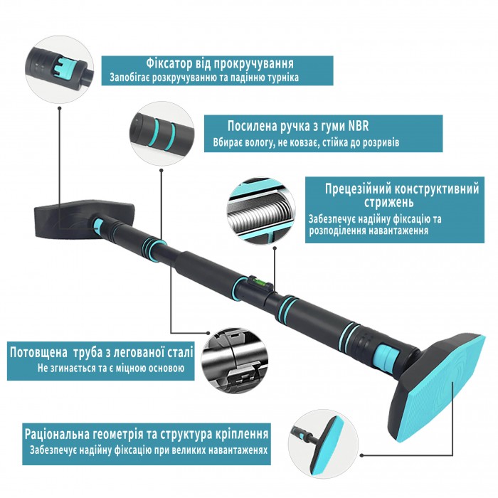 Турник в дверной проем раздвижной турник EasyFit BlueGymBar 70-95 см