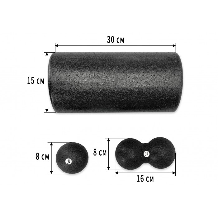 Набор для массажа EasyFit MioSet-L (2 мячика+ролик)