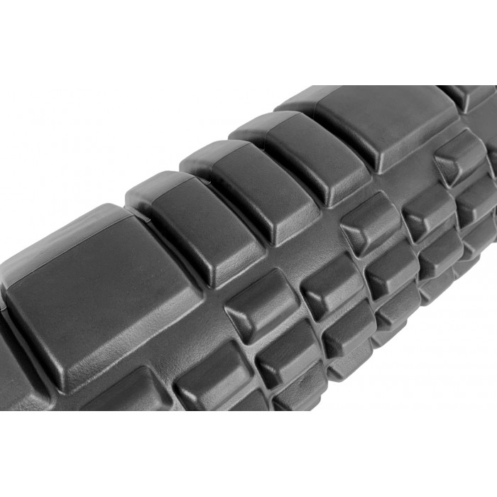 Массажный ролик EasyFit Grid Roller 33 см v.1.1 прочный массажер (черный)