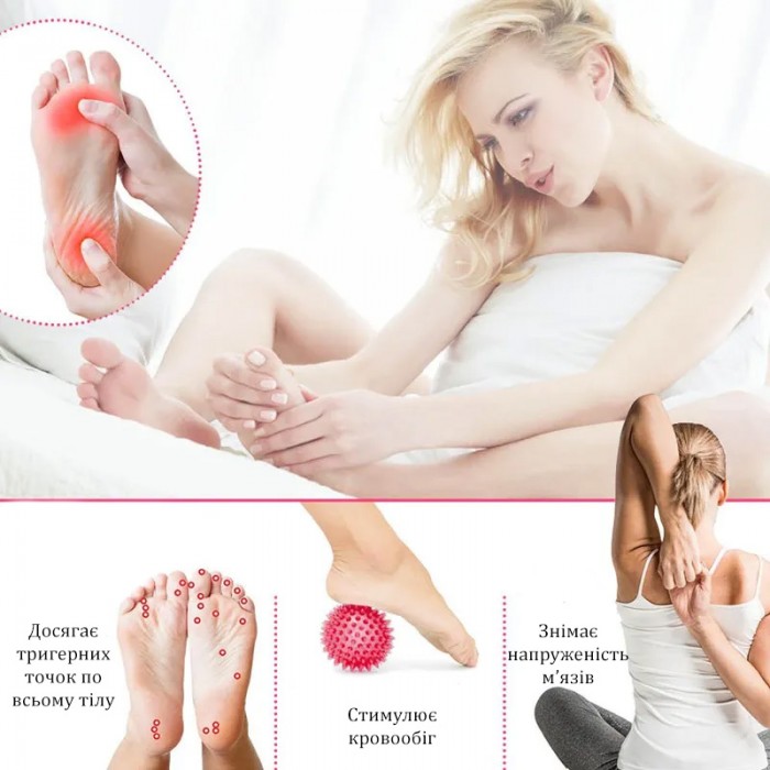 Массажный мячик двойной 6,5 х 16 см EasyFit Goober с шипами синий