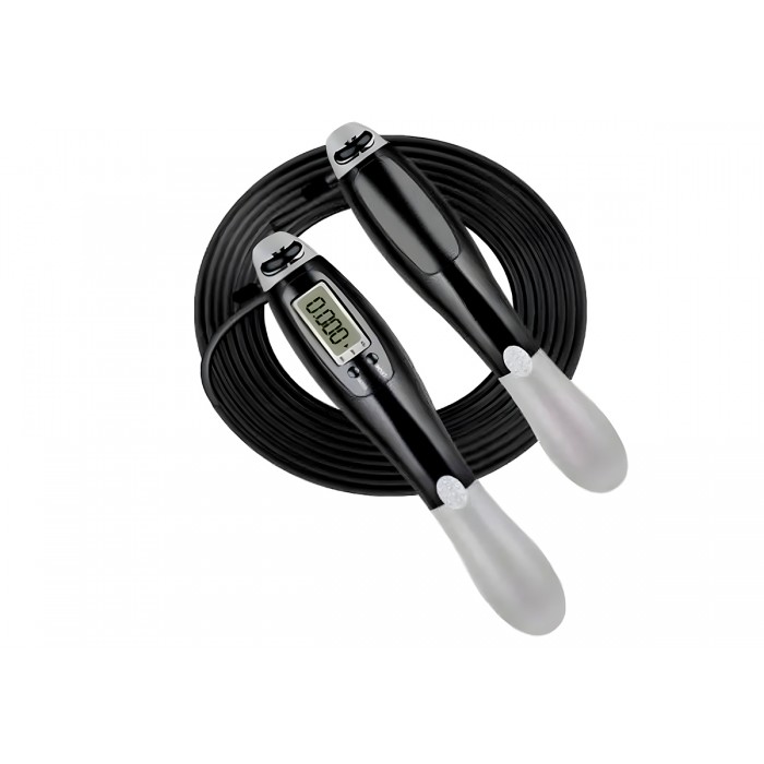 Скоростная скакалка со счетчиком EasyFit черный-серый