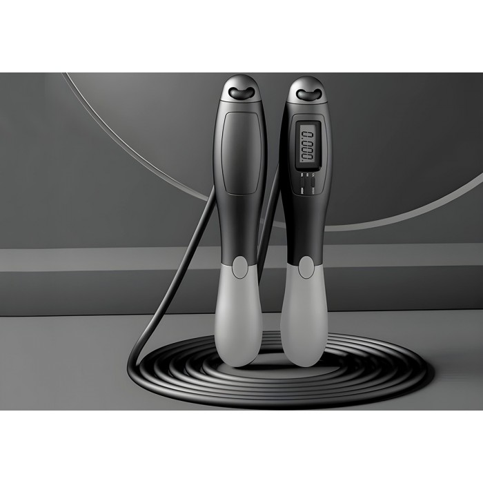 Скоростная скакалка со счетчиком EasyFit черный-серый